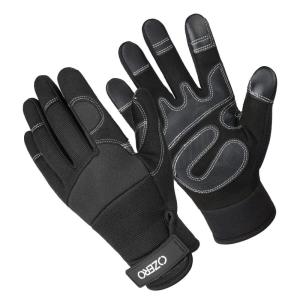 imageOZERO Work Gloves Synthetic Leather Gardening Glove for Women and Men YellowLargeBlack