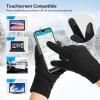 imageOZERO Winter Gloves Men Women Touchscreen Thermal Polar Fleece Warm Glove for Running Driving Bike Cycling BlackBlueGrayBlacktouching Fingertips