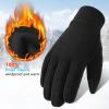 imageOZERO Winter Gloves Men Women Touchscreen Thermal Polar Fleece Warm Glove for Running Driving Bike Cycling BlackBlueGrayBlacktouching Fingertips