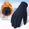 imageOZERO Winter Gloves Men Women Touchscreen Thermal Polar Fleece Warm Glove for Running Driving Bike Cycling BlackBlueGrayBuletouching Fingertips