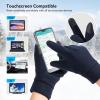 imageOZERO Winter Gloves Men Women Touchscreen Thermal Polar Fleece Warm Glove for Running Driving Bike Cycling BlackBlueGrayBuletouching Fingertips