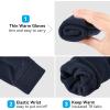imageOZERO Winter Gloves Men Women Touchscreen Thermal Polar Fleece Warm Glove for Running Driving Bike Cycling BlackBlueGrayBuletouching Fingertips