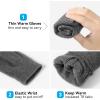 imageOZERO Winter Gloves Men Women Touchscreen Thermal Polar Fleece Warm Glove for Running Driving Bike Cycling BlackBlueGrayGraytouching Fingertips