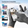 imageOZERO Winter Gloves Men Women Touchscreen Thermal Polar Fleece Warm Glove for Running Driving Bike Cycling BlackBlueGrayGraytouching Fingertips