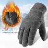 imageOZERO Winter Gloves Men Women Touchscreen Thermal Polar Fleece Warm Glove for Running Driving Bike Cycling BlackBlueGrayGraytouching Fingertips