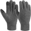 imageOZERO Winter Gloves Men Women Touchscreen Thermal Polar Fleece Warm Glove for Running Driving Bike Cycling BlackBlueGrayGraytouching Fingertips
