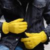 imageOZERO Men ampamp Women Leather Work Gloves Grain Deerskin Garden Gloves for Rubbing JewelryShootingHuntingDrivingRidingYard WorkFarm BlackMGold