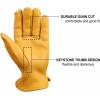 imageOZERO Men ampamp Women Leather Work Gloves Grain Deerskin Garden Gloves for Rubbing JewelryShootingHuntingDrivingRidingYard WorkFarm BlackMGold