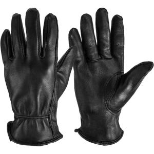 imageOZERO Men ampamp Women Leather Work Gloves Grain Deerskin Garden Gloves for Rubbing JewelryShootingHuntingDrivingRidingYard WorkFarm BlackMBlack