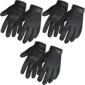 imageOZERO Mens Utility Work Gloves Touch Screen Mechanic Working Gloves  Breathable Flexible Grip Heavy Duty Black SMLXL3 Pairs