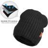 imageMens Winter Hat Beanie Scarf Set Warm Knit Hats Neck Warmer with Thermal Polar Fleece Lining Winter Set for WomenBlackhat  Scarf