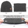 imageMens Winter Hat Beanie Scarf Set Warm Knit Hats Neck Warmer with Thermal Polar Fleece Lining Winter Set for WomenGrayhat  Scarf