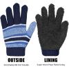 imageOZERO 2Pcs Kids Winter Knit Hat Gloves Set Warm Fleece Lining Thermal Beanie for 38 Year Boys and GirlsBlue