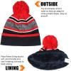 imageOZERO 2Pcs Kids Winter Knit Hat Gloves Set Warm Fleece Lining Thermal Beanie for 38 Year Boys and GirlsRed