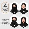imageOZERO Balaclava Face Mask Winter Polar Fleece Hood Ski Mask for Men Women Convertible Balaclava Face Cover Hat Cap ScarfBlack