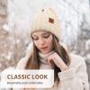 imageOZERO Black Beanies for Women Knit Polar Fleece Lined Slouchy Warm Womens Hats WinterBeige