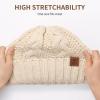 imageOZERO Black Beanies for Women Knit Polar Fleece Lined Slouchy Warm Womens Hats WinterBeige