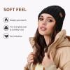 imageOZERO Black Beanies for Women Knit Polar Fleece Lined Slouchy Warm Womens Hats WinterBlack