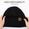 imageOZERO Black Beanies for Women Knit Polar Fleece Lined Slouchy Warm Womens Hats WinterBlack