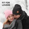 imageOZERO Knit Beanie Hats Men Slouchy Cuffed Winter Hats for Women  Warm Skull Caps Cold Ski Snow Hunting BeaniesPink