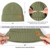 imageOZERO Knit Beanie Winter Hat Thermal Thick Polar Fleece Snow Skull Cap for Men and WomenGreen