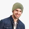 imageOZERO Knit Beanie Winter Hat Thermal Thick Polar Fleece Snow Skull Cap for Men and WomenGreen