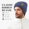imageOZERO Knit Beanie Winter Hat Thermal Thick Polar Fleece Snow Skull Cap for Men and WomenNavy