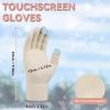 imageOZERO Scarf and Gloves Set for Women Warm Knit Touchscreen Glove Slouchy Polar Fleece Lined Beanie Hat ScarfBeige
