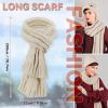 imageOZERO Scarf and Gloves Set for Women Warm Knit Touchscreen Glove Slouchy Polar Fleece Lined Beanie Hat ScarfBeige