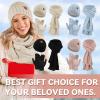 imageOZERO Scarf and Gloves Set for Women Warm Knit Touchscreen Glove Slouchy Polar Fleece Lined Beanie Hat ScarfBeige