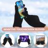 imageOZERO Scarf and Gloves Set for Women Warm Knit Touchscreen Glove Slouchy Polar Fleece Lined Beanie Hat ScarfBlack
