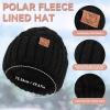 imageOZERO Scarf and Gloves Set for Women Warm Knit Touchscreen Glove Slouchy Polar Fleece Lined Beanie Hat ScarfBlack