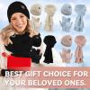 imageOZERO Scarf and Gloves Set for Women Warm Knit Touchscreen Glove Slouchy Polar Fleece Lined Beanie Hat ScarfBlack
