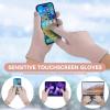 imageOZERO Scarf and Gloves Set for Women Warm Knit Touchscreen Glove Slouchy Polar Fleece Lined Beanie Hat ScarfPink