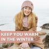 imageOZERO Scarf and Gloves Set for Women Warm Knit Touchscreen Glove Slouchy Polar Fleece Lined Beanie Hat ScarfPink
