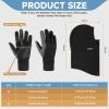 imageOZERO Winter Balaclava Gloves Set Polar Fleece Ski Mask Hoodie for Men Women  Thermal Touchscreen Gloves for Cold WeatherXlarge Gloves  Balaclava Face Mask