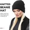 imageOZERO Winter Beanie Daily Hat  Thermal Polar Fleece Ski Stocking Skull Cap for Men and Women2pack Blackblack