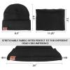 imageOZERO Winter Beanie Hat Scarf Set Thick Fleece Lined Winter Cap Neck Warmer for Men WomenBlack