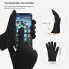 imageOZERO Winter Gloves Hat Scarf Warm Knit Touchscreen Gloves and Polar Fleece Lined Beanie and Soft Neck ScarfBlack