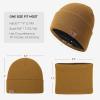 imageOZERO Winter Gloves Hat Scarf Warm Knit Touchscreen Gloves and Polar Fleece Lined Beanie and Soft Neck ScarfBrown