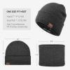imageOZERO Winter Gloves Hat Scarf Warm Knit Touchscreen Gloves and Polar Fleece Lined Beanie and Soft Neck ScarfGray