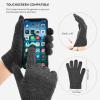 imageOZERO Winter Gloves Hat Scarf Warm Knit Touchscreen Gloves and Polar Fleece Lined Beanie and Soft Neck ScarfGray
