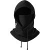 imageOZERO Balaclava Face Mask Winter Polar Fleece Hood Ski Mask for Men Women Convertible Balaclava Face Cover Hat Cap ScarfBlack