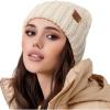 imageOZERO Black Beanies for Women Knit Polar Fleece Lined Slouchy Warm Womens Hats WinterBeige