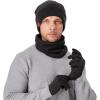 imageOZERO Winter Gloves Hat Scarf Warm Knit Touchscreen Gloves and Polar Fleece Lined Beanie and Soft Neck ScarfGray