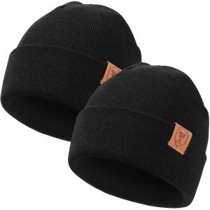 imageOZERO Knit Beanie Hats Men Slouchy Cuffed Winter Hats for Women  Warm Skull Caps Cold Ski Snow Hunting BeaniesBlackblack