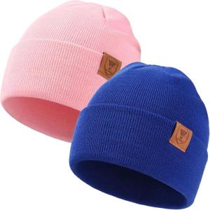 imageOZERO Knit Beanie Hats Men Slouchy Cuffed Winter Hats for Women  Warm Skull Caps Cold Ski Snow Hunting BeaniesBluepink