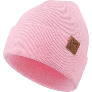 imageOZERO Knit Beanie Hats Men Slouchy Cuffed Winter Hats for Women  Warm Skull Caps Cold Ski Snow Hunting BeaniesPink