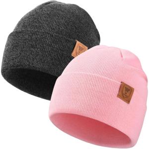 imageOZERO Knit Beanie Hats Men Slouchy Cuffed Winter Hats for Women  Warm Skull Caps Cold Ski Snow Hunting BeaniesPinkgray