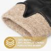 imageOZERO Leather Womens Gloves Winter Sheepskin Wool Warm Womens Gloves with Touchscreen Fingers for Cold WeatherBlack
